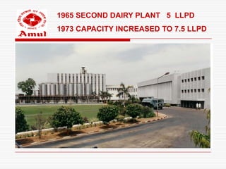 1965 SECOND DAIRY PLANT 5 LLPD
1973 CAPACITY INCREASED TO 7.5 LLPD
 