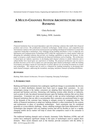 A multi channel system architecture for banking | PDF