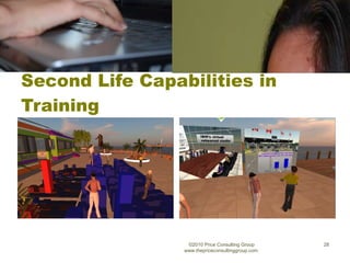 Second Life Capabilities in Training ©2010 Price Consulting Group www.thepriceconsultinggroup.com  