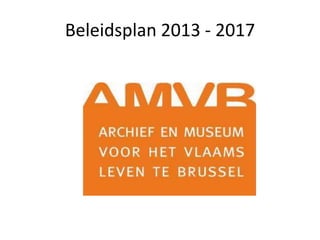 Beleidsplan 2013 - 2017
 
