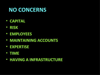 NO CONCERNS CAPITAL RISK EMPLOYEES MAINTAINING ACCOUNTS EXPERTISE TIME HAVING A INFRASTRUCTURE 