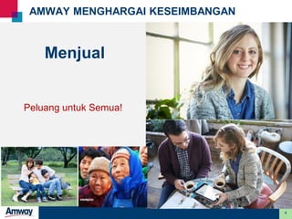 4
AMWAY MENGHARGAI KESEIMBANGAN
Menjual
Peluang untuk Semua!
 