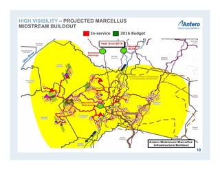 10
In-service 2016 Budget
HIGH VISIBILITY – PROJECTED MARCELLUS
MIDSTREAM BUILDOUT
 