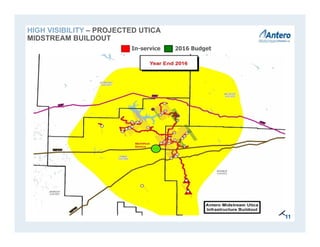11
In-service 2016 Budget
HIGH VISIBILITY – PROJECTED UTICA
MIDSTREAM BUILDOUT
 