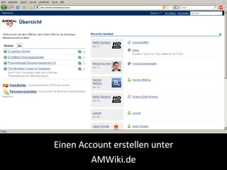 Einen Account erstellen unter AMWiki.de 