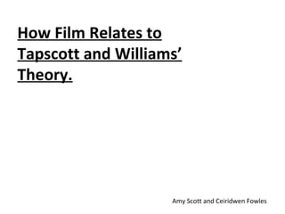 How Film Relates to Tapscott and Williams’ Theory. Amy Scott and Ceiridwen Fowles  