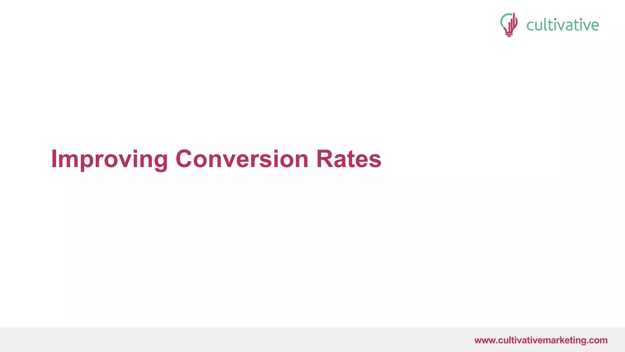www.CultivativeMarketing.com @hoffman8www.cultivativemarketing.com
Improving Conversion Rates
 