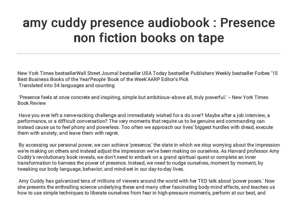 Presence by Amy Cuddy Presence by Amy Cuddy