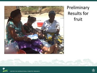 Quantifying the direct contributions of forests to diets in Zambia: sharing preliminary result from a CIFOR-FAO project