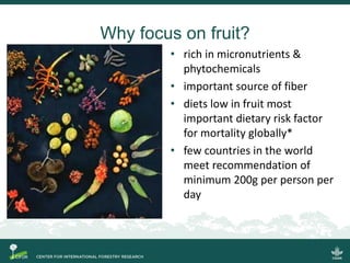 Quantifying the direct contributions of forests to diets in Zambia: sharing preliminary result from a CIFOR-FAO project