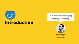 Introduction
A hunch is creativity trying
to tell you something.
Frank Capra
Filmmaker
 