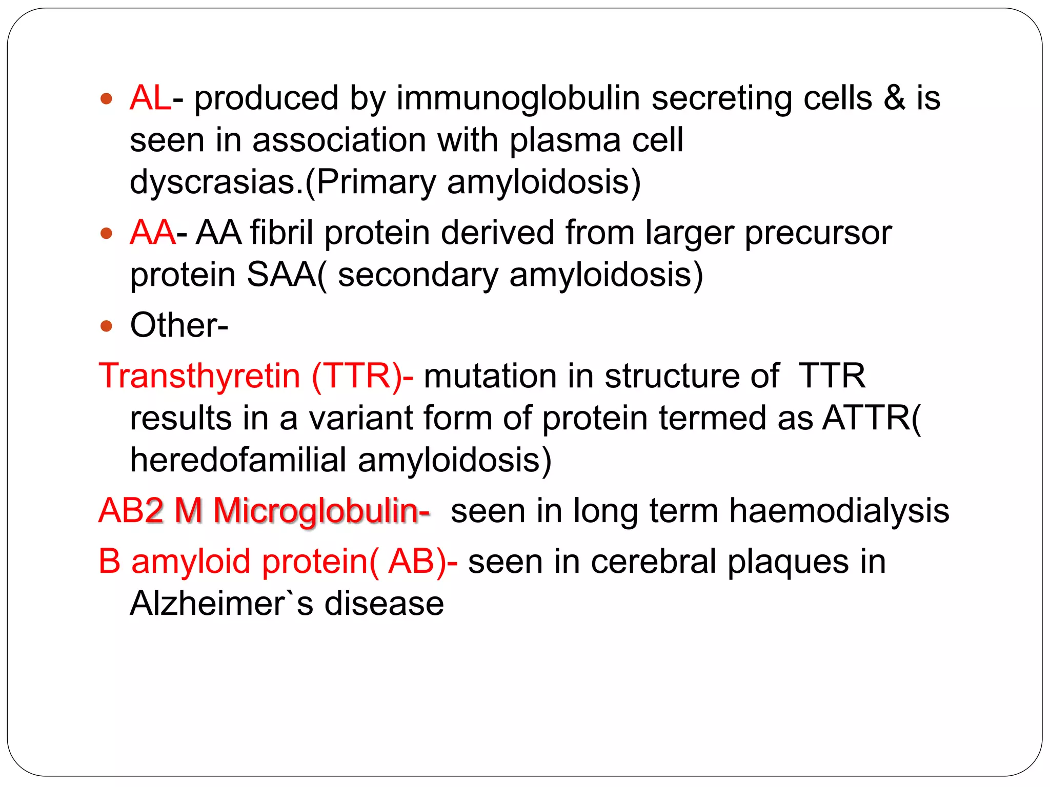 Amyloidosis and pathological calcification | PPTX