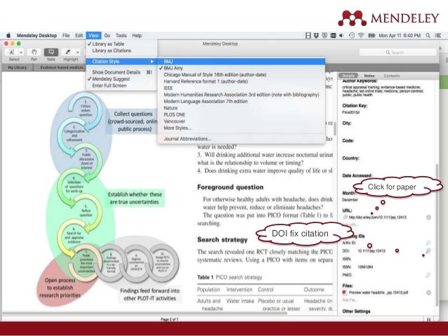 Mendeley Citation Manager Presentation for Systematic