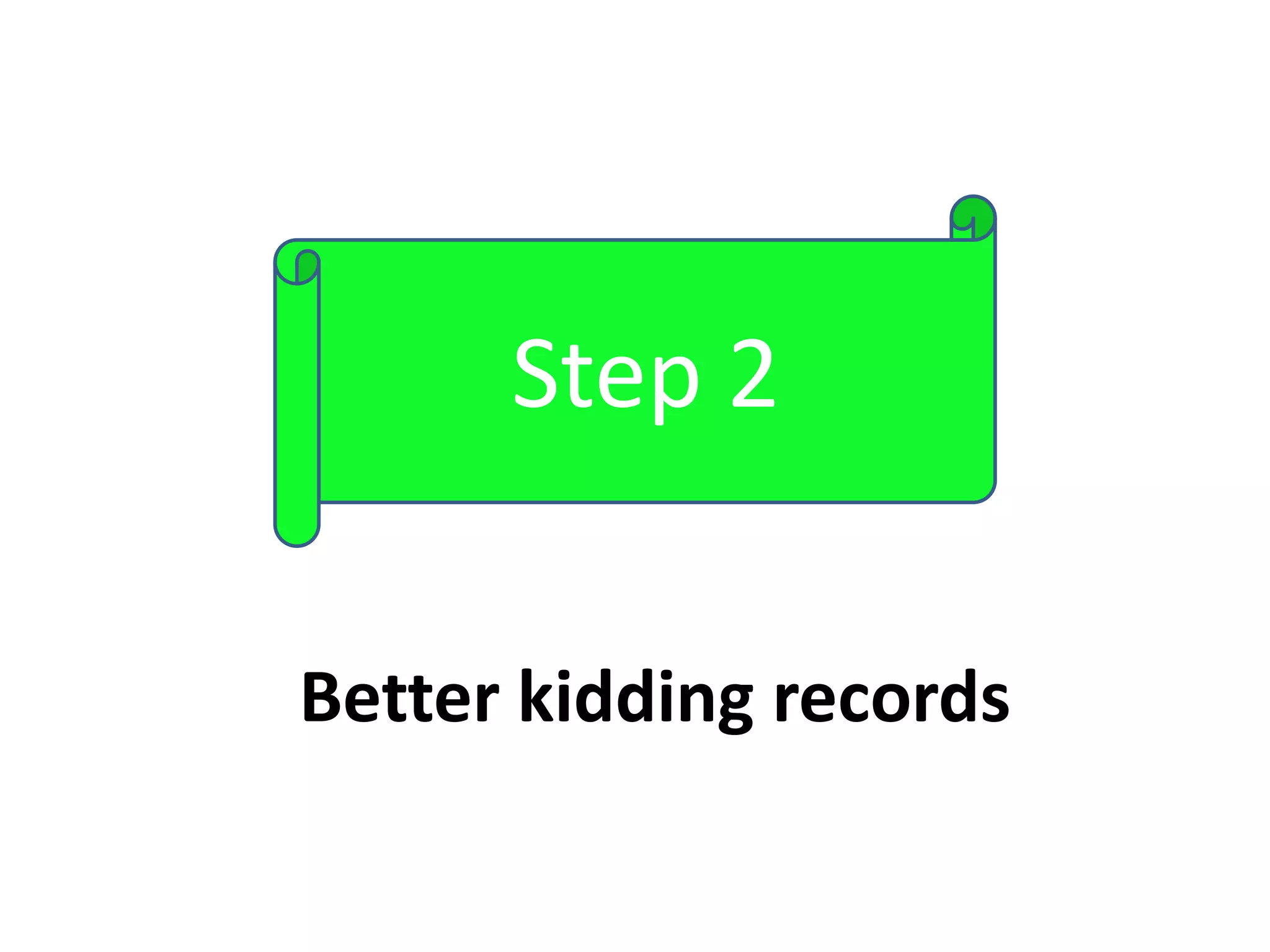 Better kidding records
Step 2
 