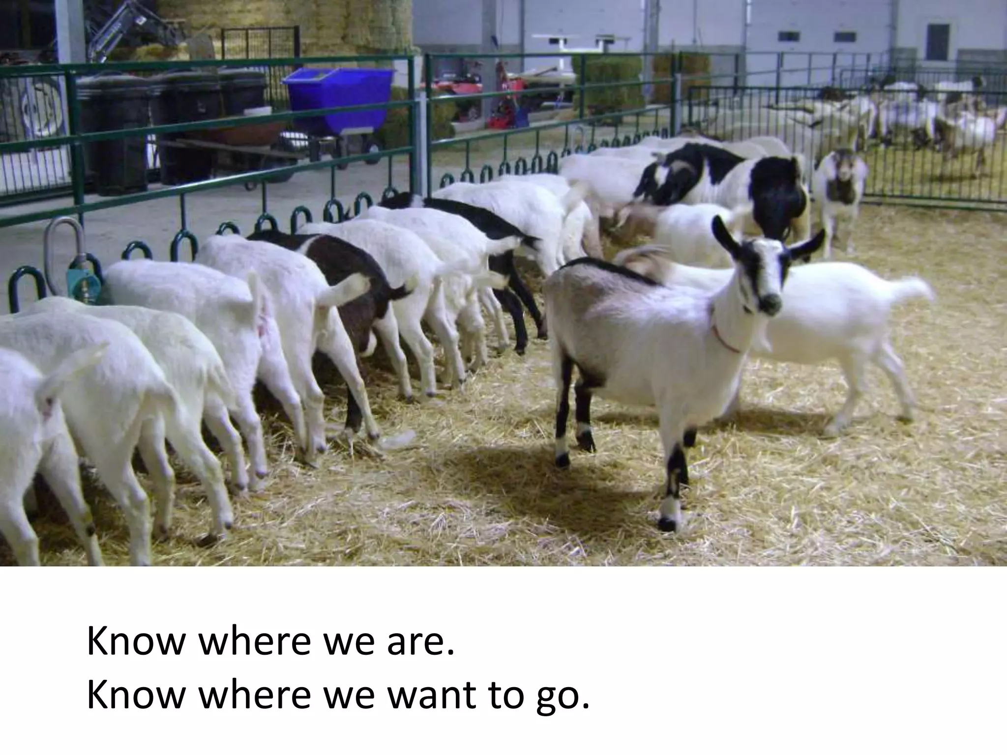 Know where we are.
Know where we want to go.
 