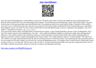 Amy Tan Essay | PPT