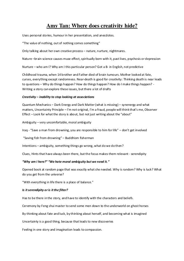 Essay on mother tongue by amy tan