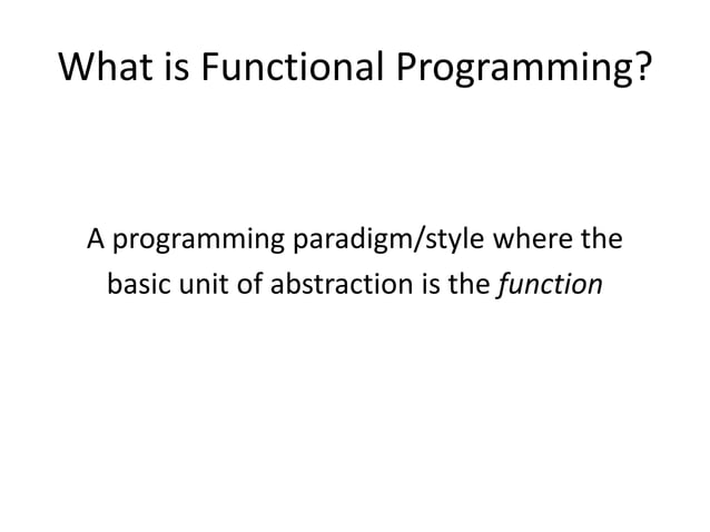 An Introduction to Functional Programming with Javascript | PPT