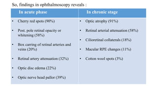 RETINAL ARTERY OCCLUSIONS CRAO BRAO CLRAO | PPTX