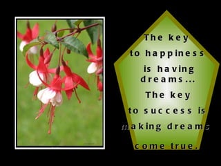 The key  to happiness is having dreams... The key to success is  making dreams  come true.   