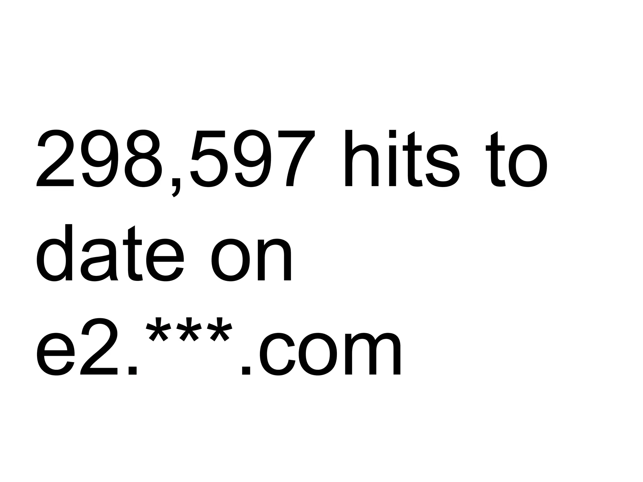 298,597 hits to date on e2.***.com 