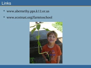 Links www.abernethy.pps.k12.or.us www.ecotrust.org/farmtoschool 