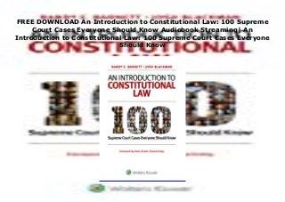 FREE DOWNLOAD An Introduction to Constitutional Law: 100 Supreme
Court Cases Everyone Should Know Audiobook Streaming| An
Introduction to Constitutional Law: 100 Supreme Court Cases Everyone
Should Know
An Introduction to Constitutional Law: 100 Supreme Court Cases Everyone Should Know https://welcometomylife009.blogspot.com/?book=1543813909 #kindle #epub #mobi #book #free
 