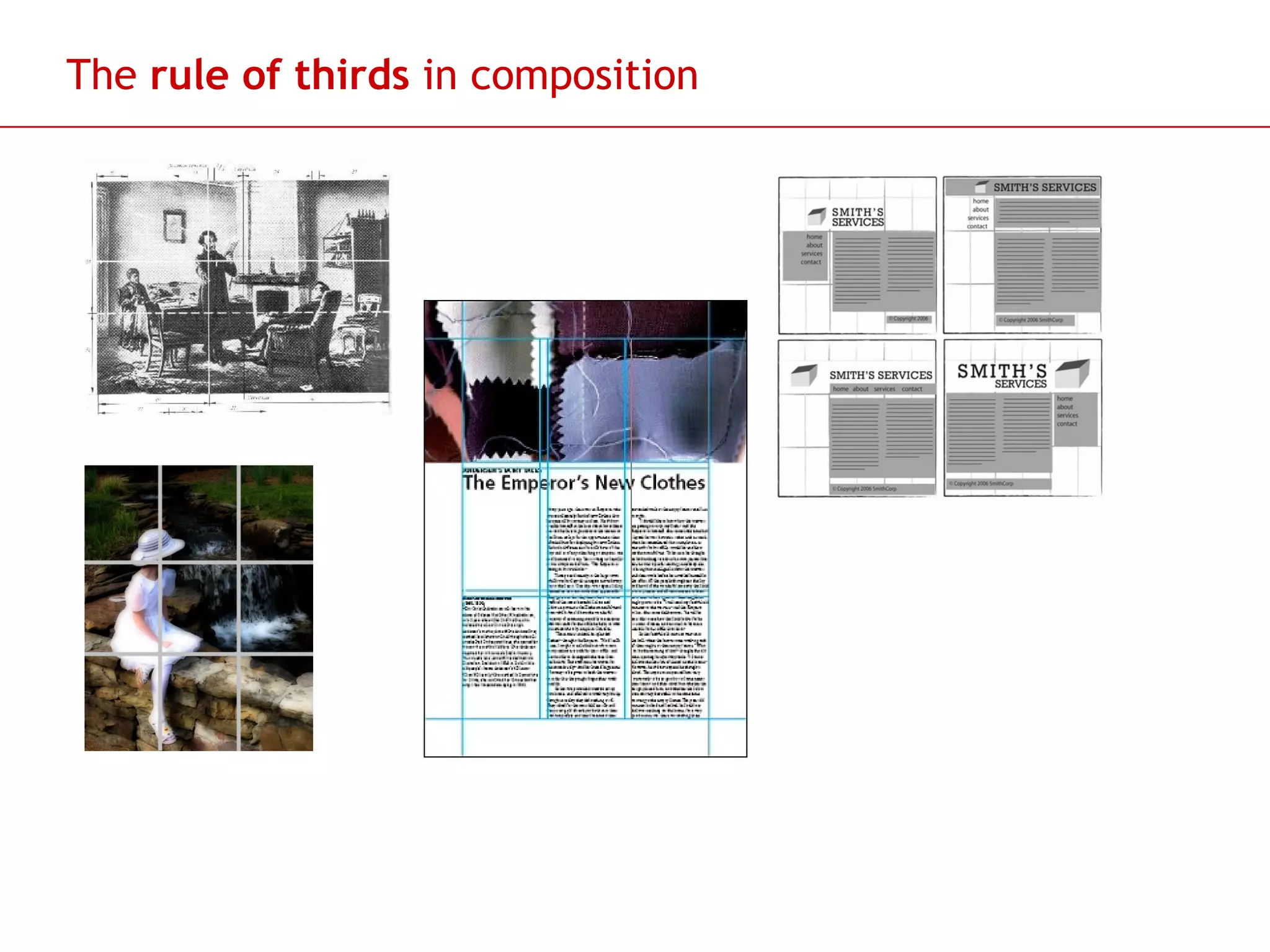The  rule of thirds  in composition 