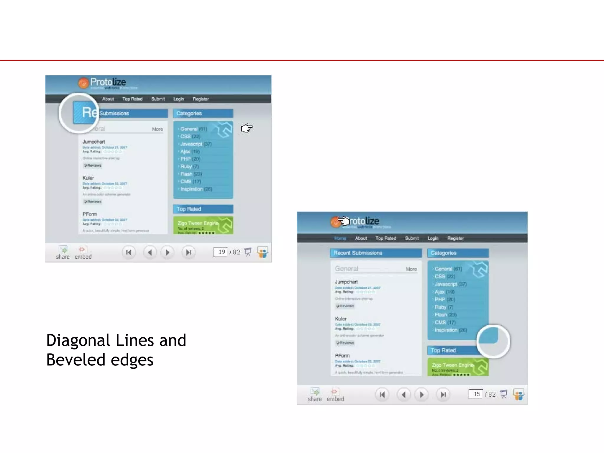 Diagonal Lines and Beveled edges 