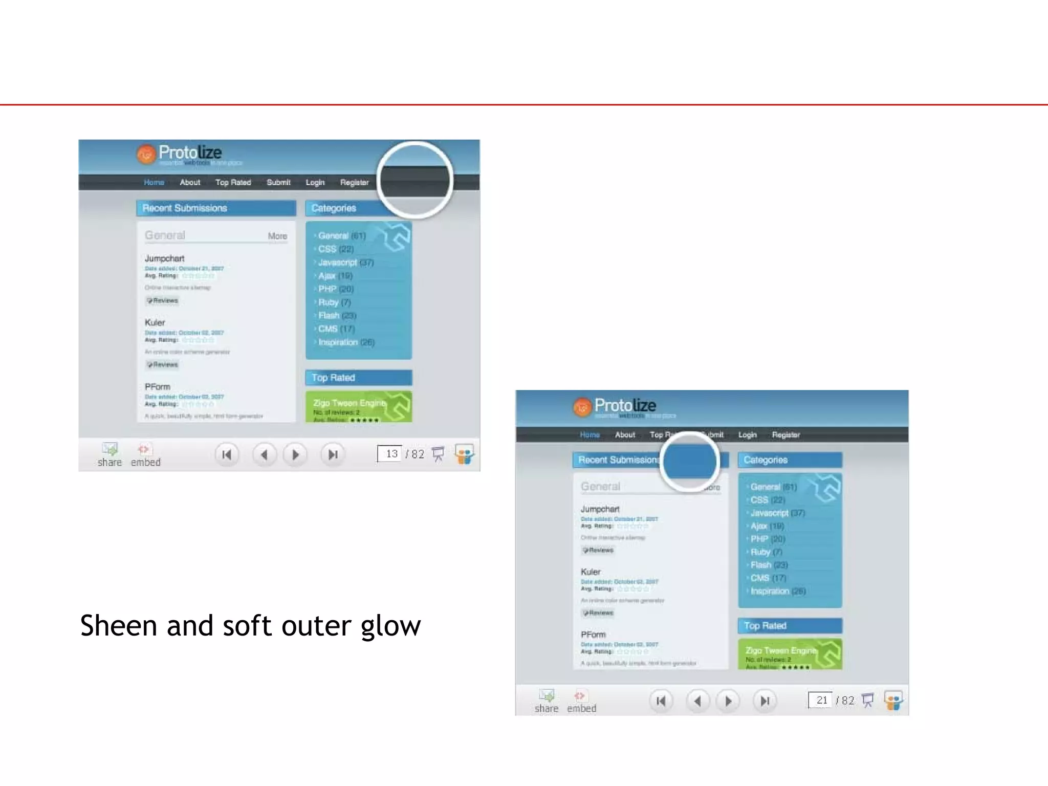 Sheen and soft outer glow 