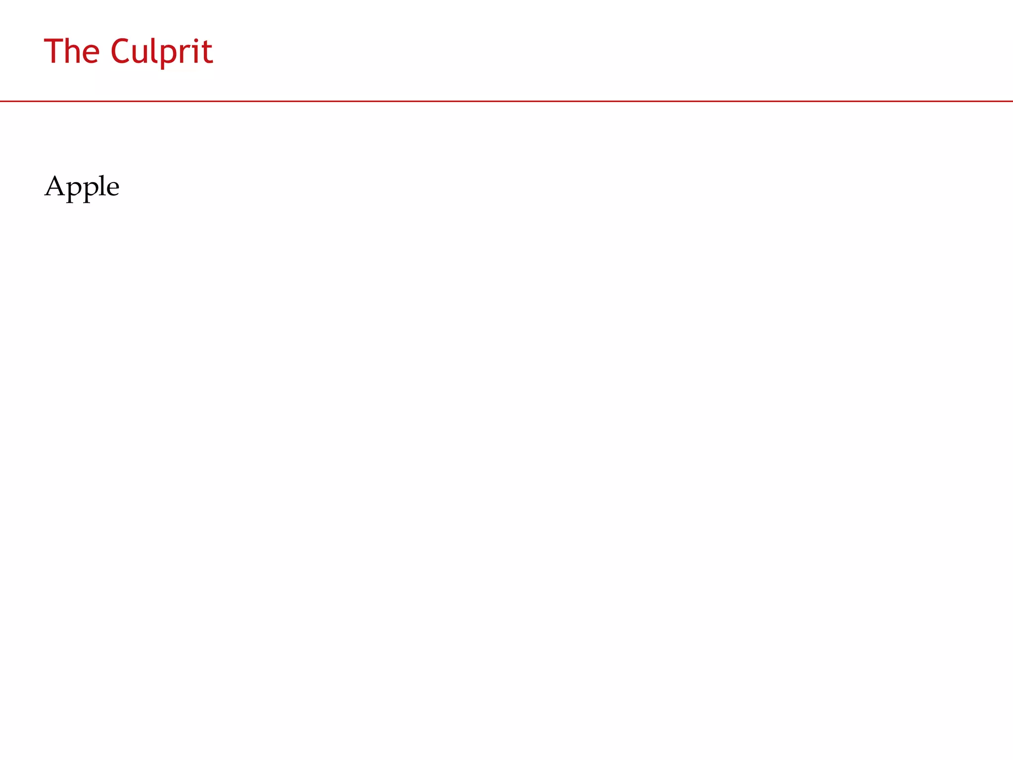 The Culprit Apple 