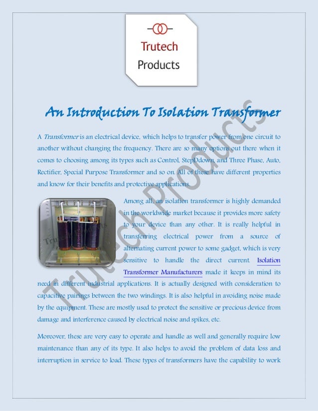 Isolation Transformer Manufacturers Mumbai