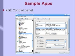 Sample Apps KDE Control panel 