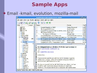 Sample Apps Email -kmail, evolution, mozilla-mail 
