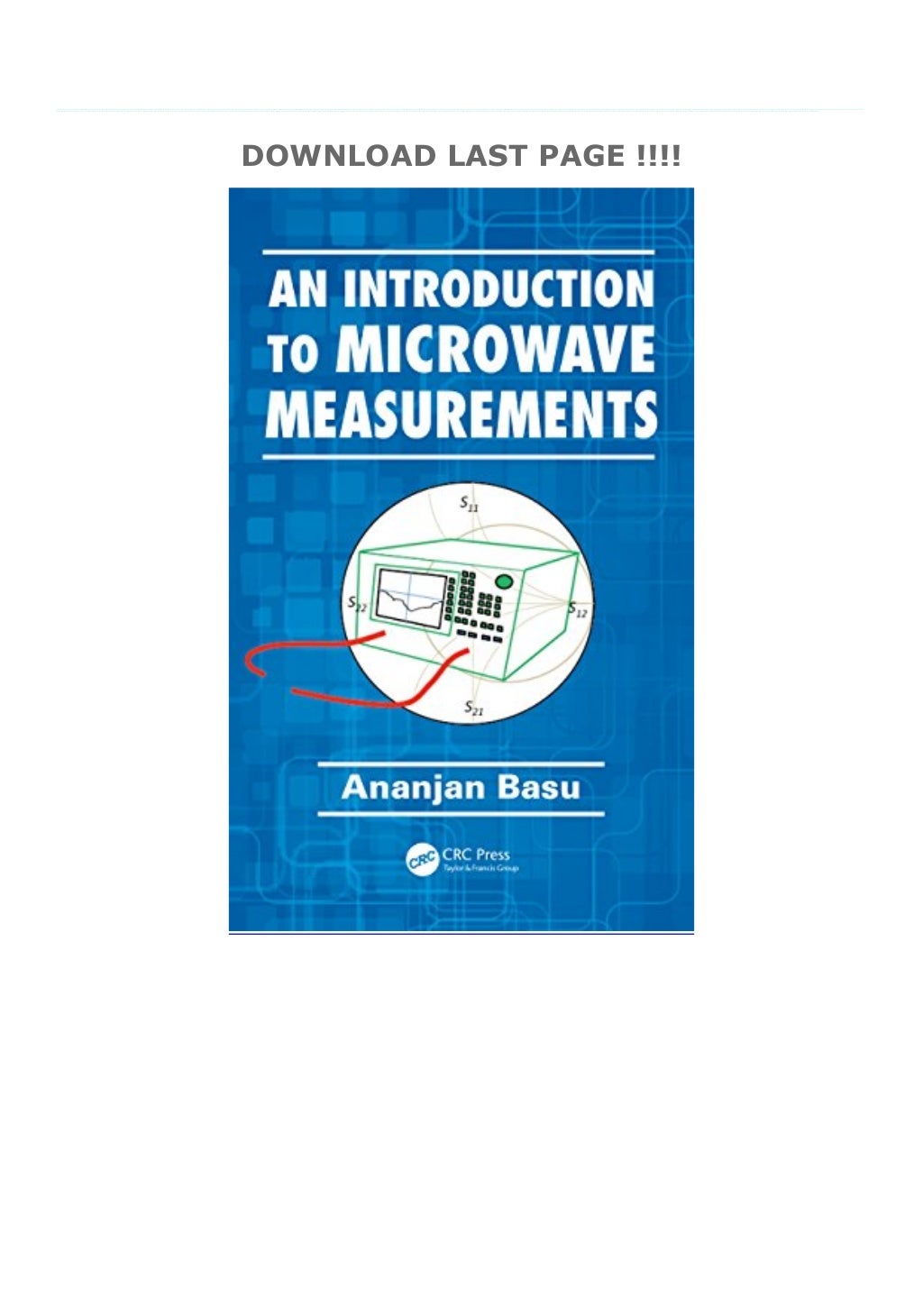An Introduction to Microwave Measurements [READ]