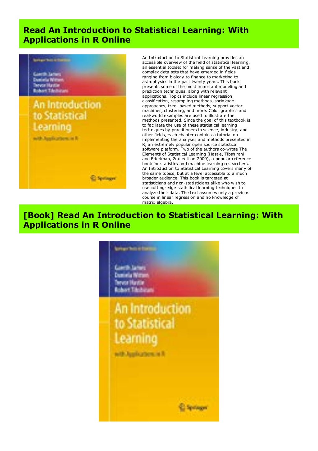 introduction to python — introduction to statistical... An introduction to statistical learning - scoutwes