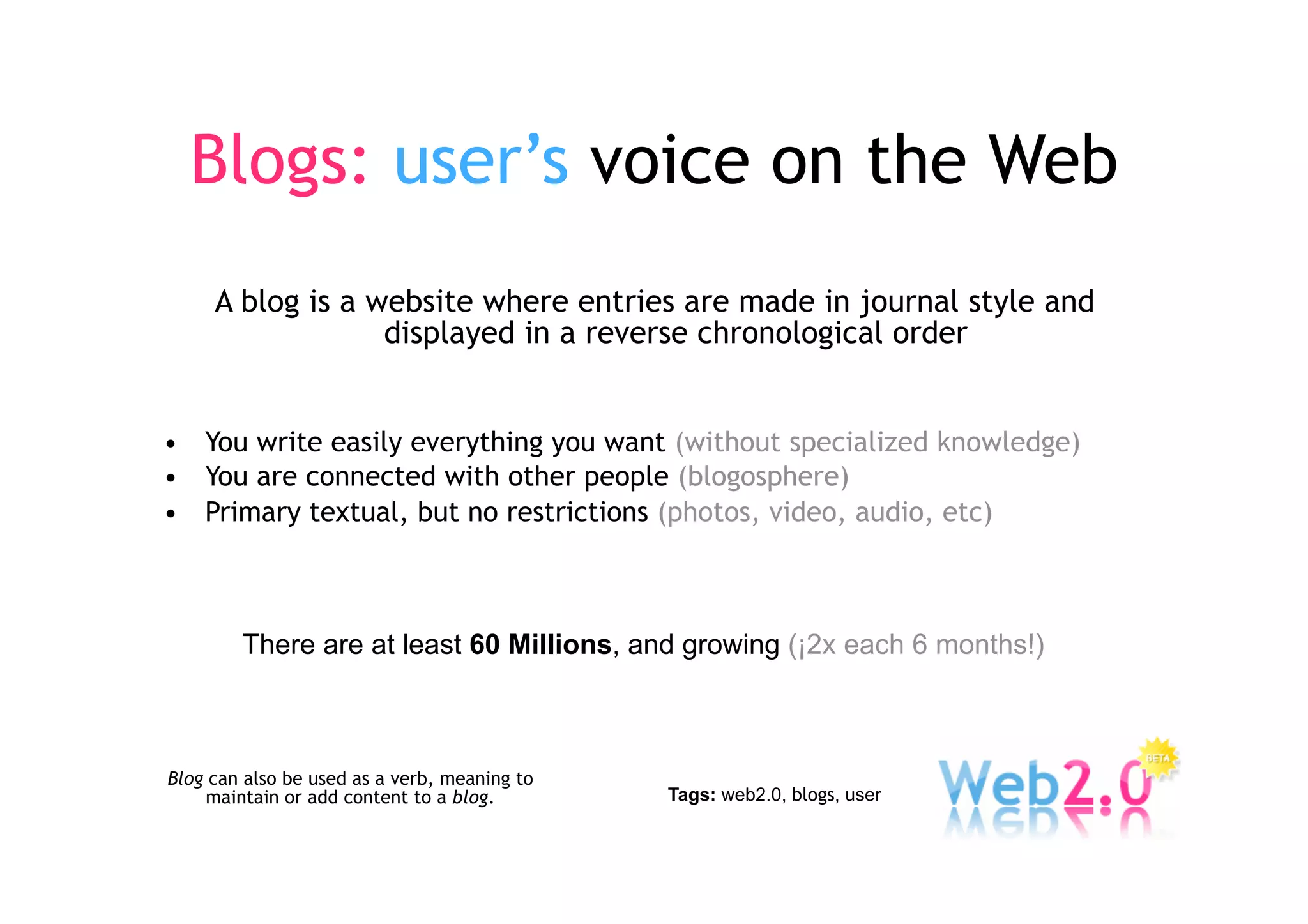 An introduction to Web 2.0: The User Role