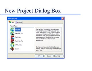 New Project Dialog Box 