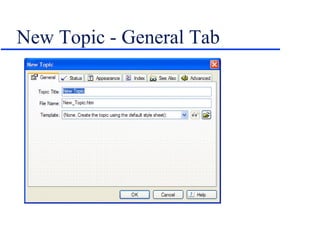 New Topic - General Tab 