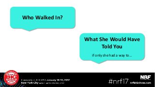 What She Would Have
Told You
if only she had a way to…
28
Who Walked In?
 