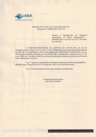 Ofício Circular n°11/2015/ANA - PRODES 2015