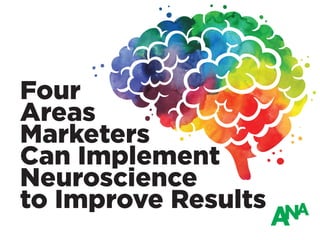 Four
Areas
Marketers
Can Implement
Neuroscience
to Improve Results
 
