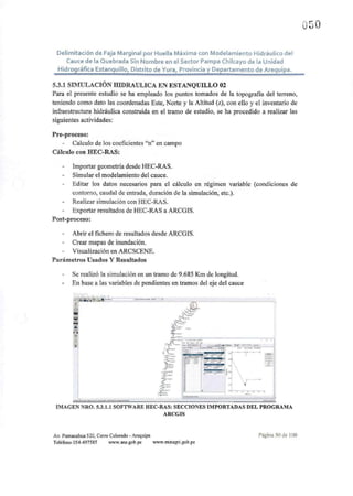 Delimitación de Faja Marginal por Huella Máxima con Modelamiento Hidráulico del
Cauce de la Quebrada Sin Nombre en el Sect...