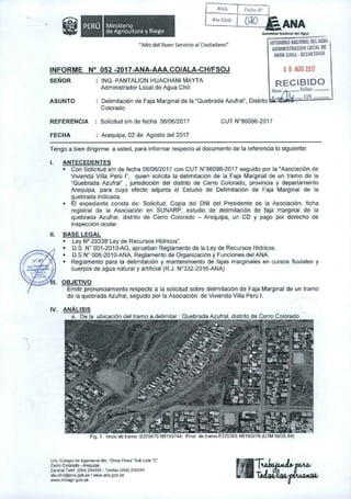 ANA Follo Nª
AlaChili
Ministerio
de Agricultura y Riego Autoridad Nacional del Agua
"Año del Buen Servicio al Ciudadano"
I...