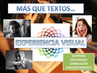 SORPRESA
  INTENSIDAD
  CONMUCIÓN
ENMUDECIMIENTO
 