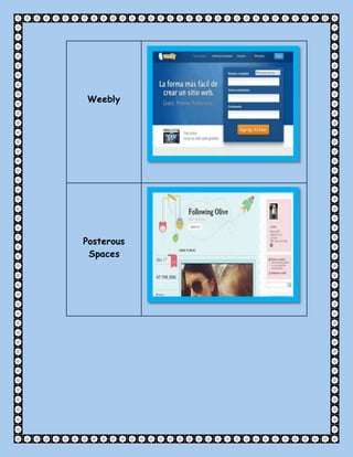 Weebly
Posterous
Spaces
 