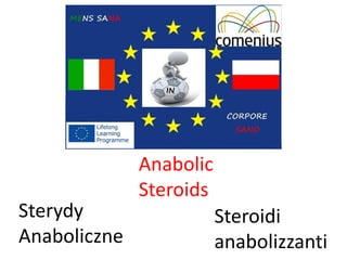 Sterydy
Anaboliczne
Steroidi
anabolizzanti
Anabolic
Steroids
 