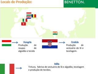 Produção       de                              Produção       de
roupas         de                              vestuário de lã e
algodão e tecido                               tecelagem.




         Tintura, fabrico de vestuário de lã e algodão, tecelagem
         e produção de tecidos.
 