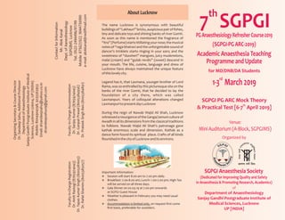 SGPGI PG Anaesthesiology Refresher Course 2019