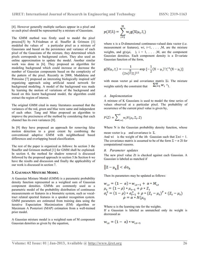 An adaptive gmm approach to background subtraction for application in ...
